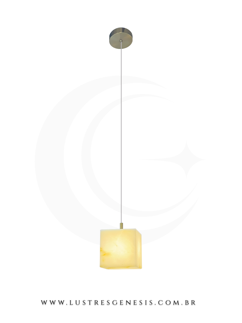 Luminária pendente de resina em mármore modelo Little, ideal para bancadas, mesa de cabeceira, lavabos e ilhas, com design moderno e acabamento sofisticado.